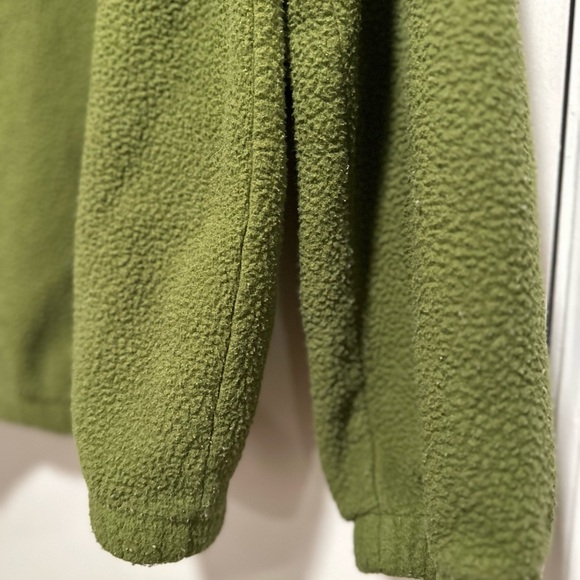 Stüssy Bronson Polar Fleece Drawstring Hoodie Sz: S olive green.Embroidered logo - Picture 12 of 13